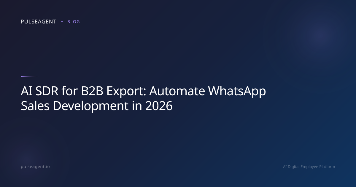 AI SDR for B2B Export: Automate WhatsApp Sales Development in 2026
