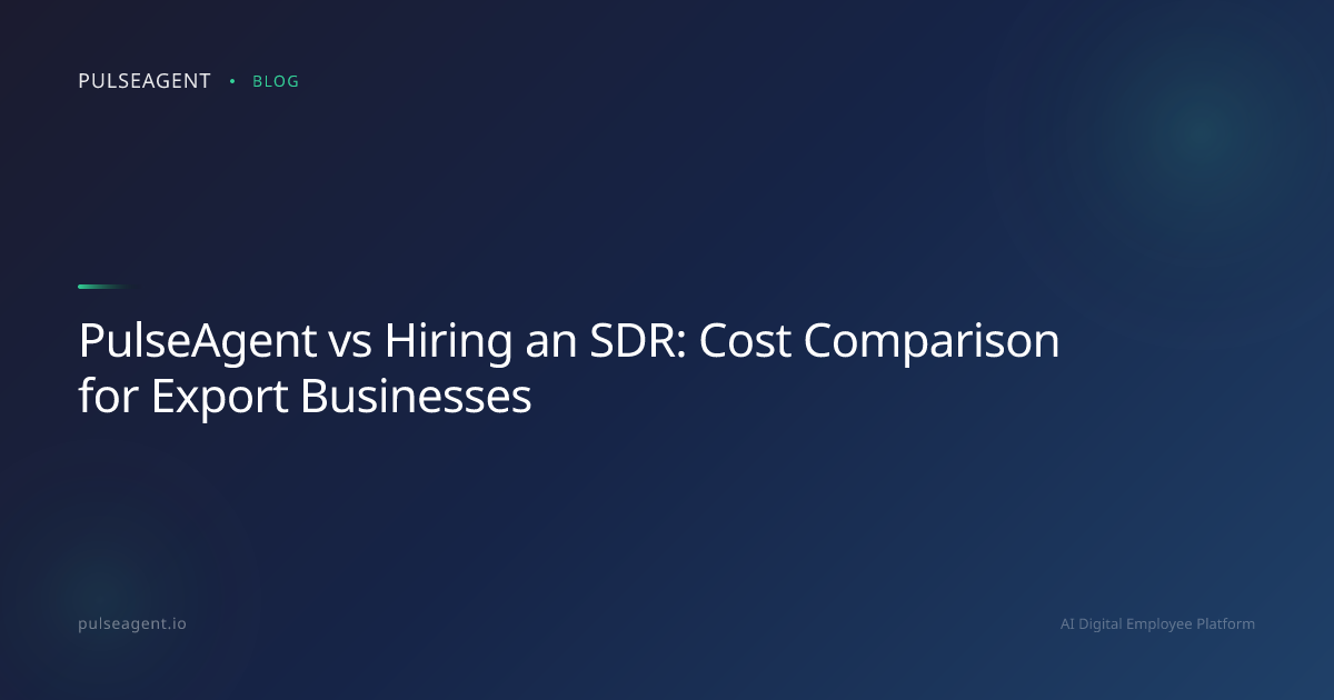 PulseAgent vs Hiring an SDR: Cost Comparison for Export Businesses